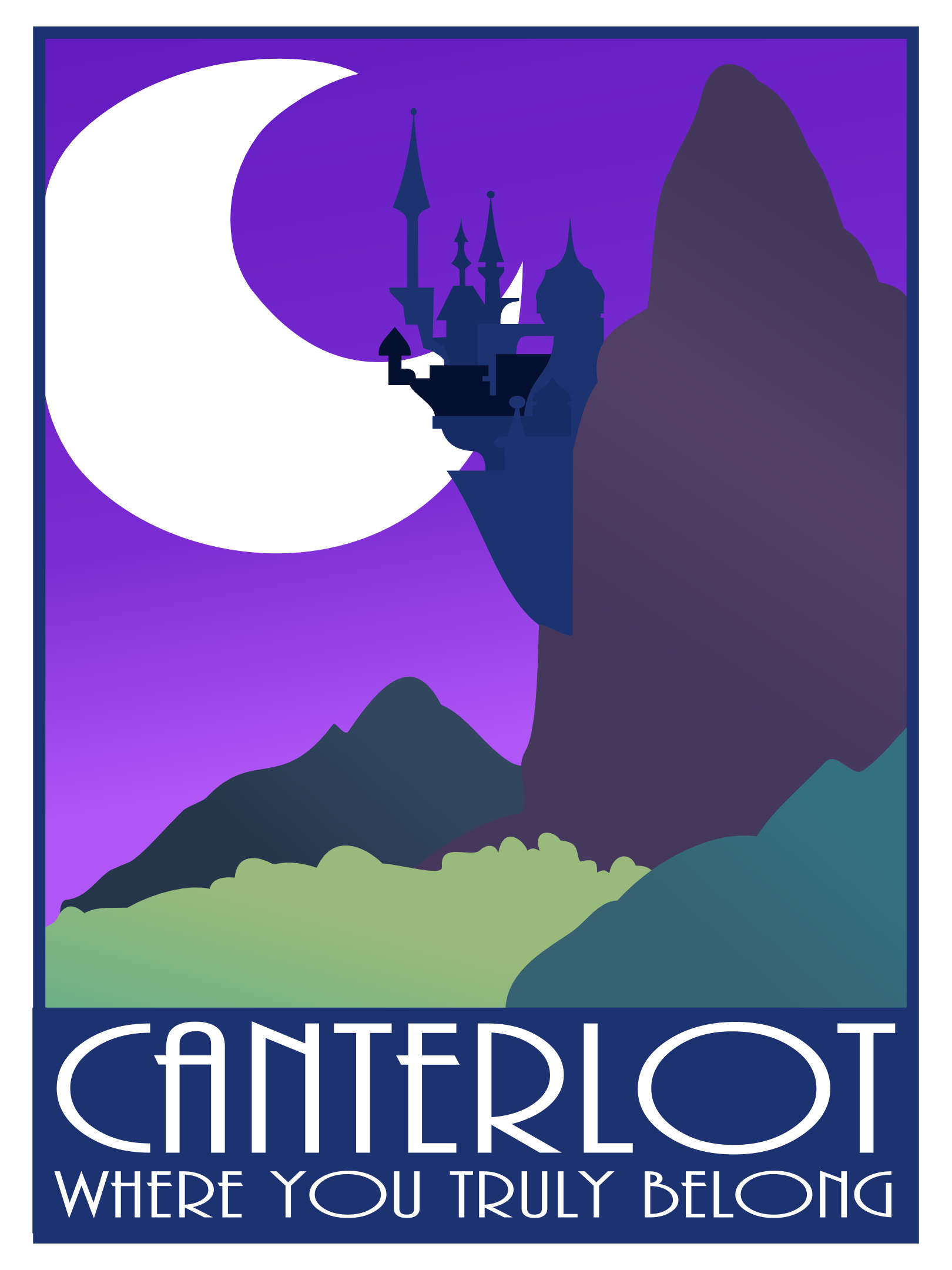 Equestrian Travel: Canterlot Night Poster Redux