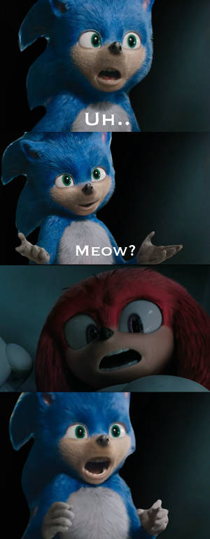 Ugly Sonic scares Knuckles..