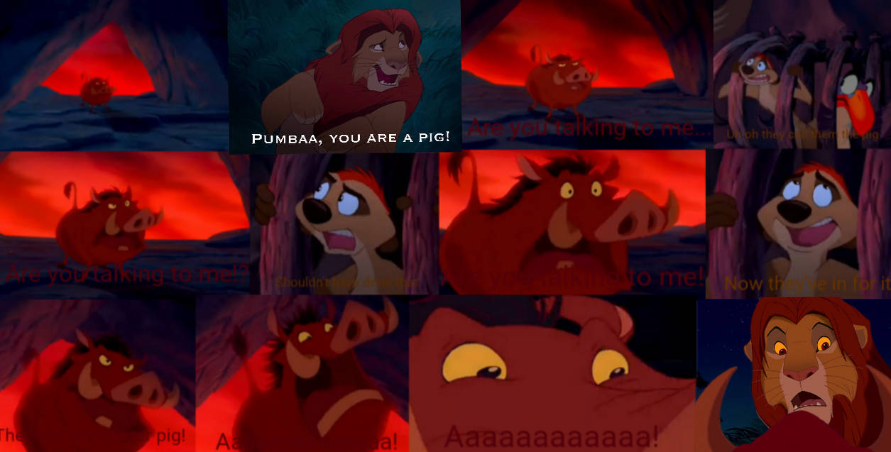 Call Me Simba Simba calls Pumbaa a pig! by Draco-Awesomeness on DeviantArt