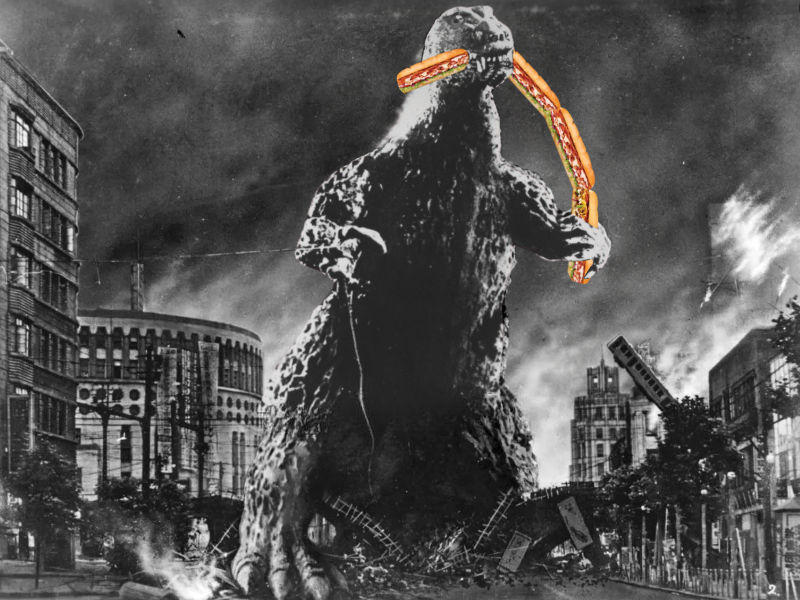 Godzilla Eats Rondo Godzilla eats a subway train sandwich! by Draco-Awesomeness on DeviantArt