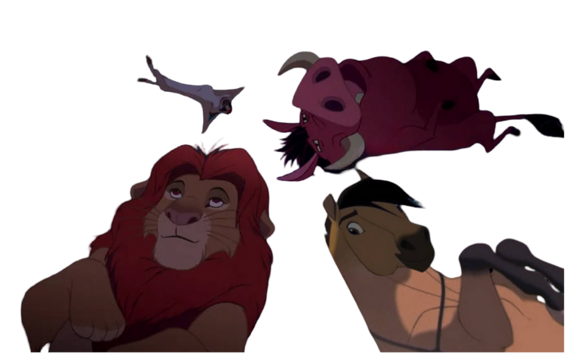 Simba, Timon, Pumbaa and Spirit by Draco-Awesomeness on DeviantArt