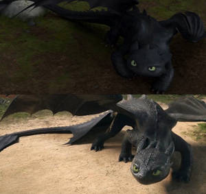 Toothless original and live action poses