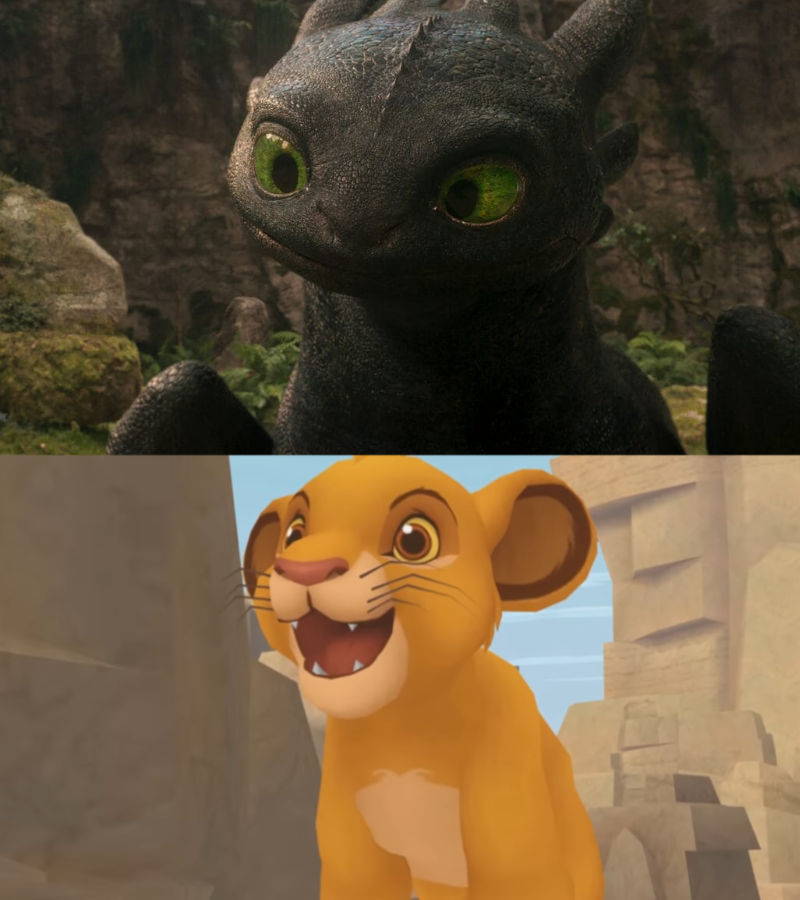 Simba amazed at live action Toothless by Draco-Awesomeness on DeviantArt