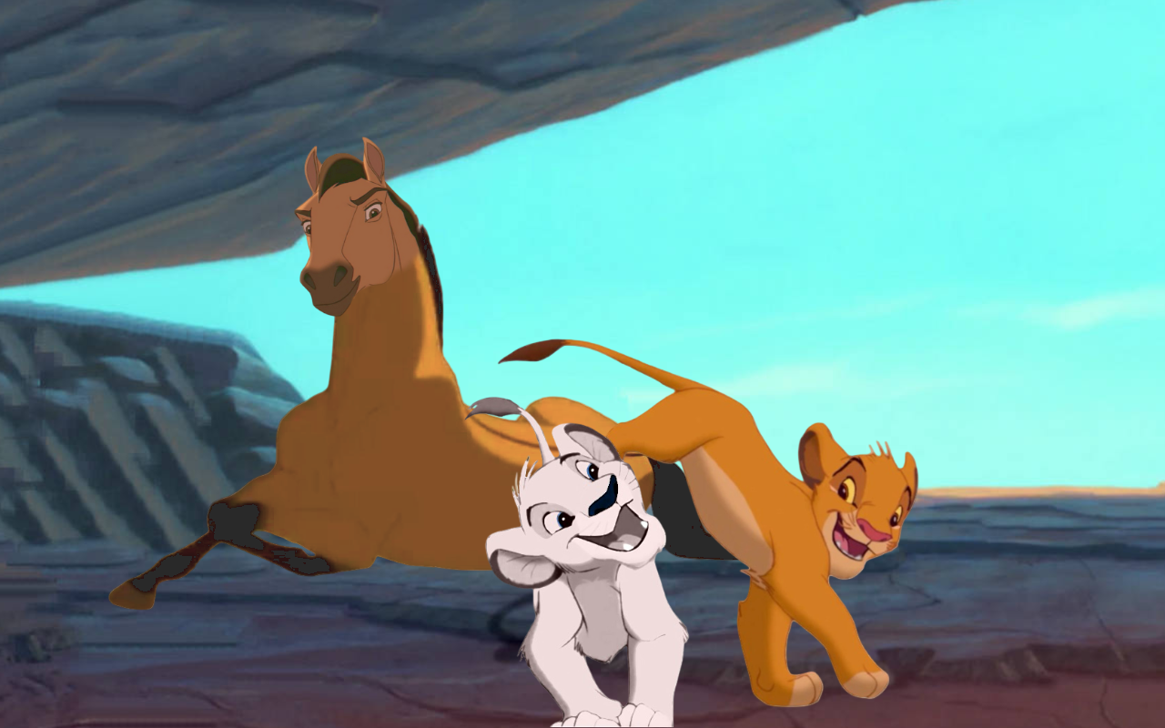 Simba Chasing Spirit is happy to watch Simba make new friends by Draco-Awesomeness on ...