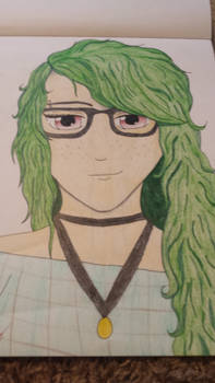 Green-haired girl