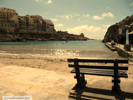 Bench at Xlendi.