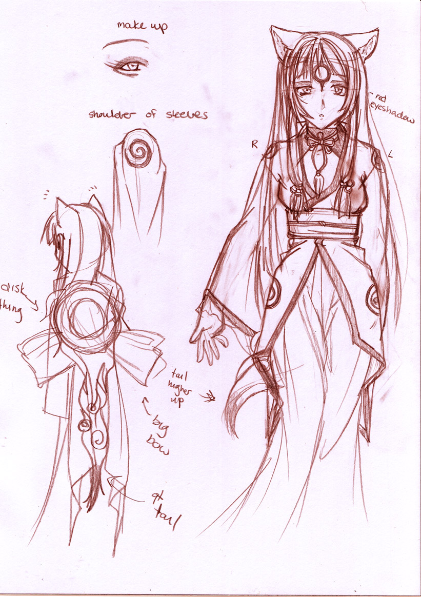 Human Amaterasu Cosplay Sketch