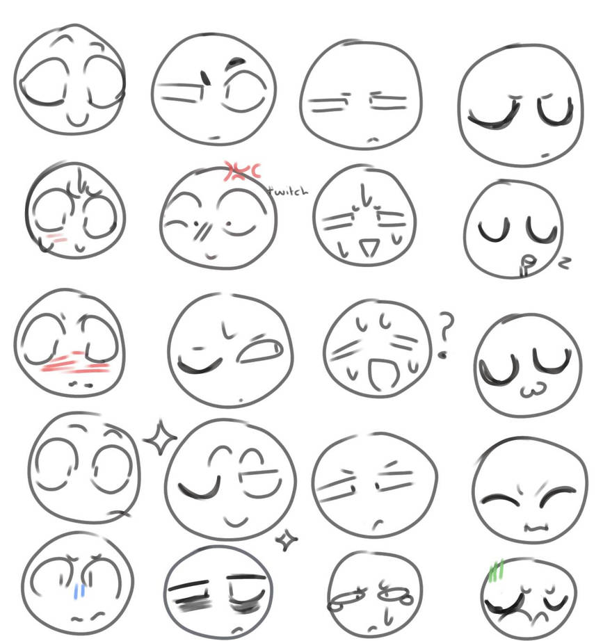 Faces reference by Ilikeminecraft69 on DeviantArt