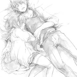 Couple Sleeping and cuddling