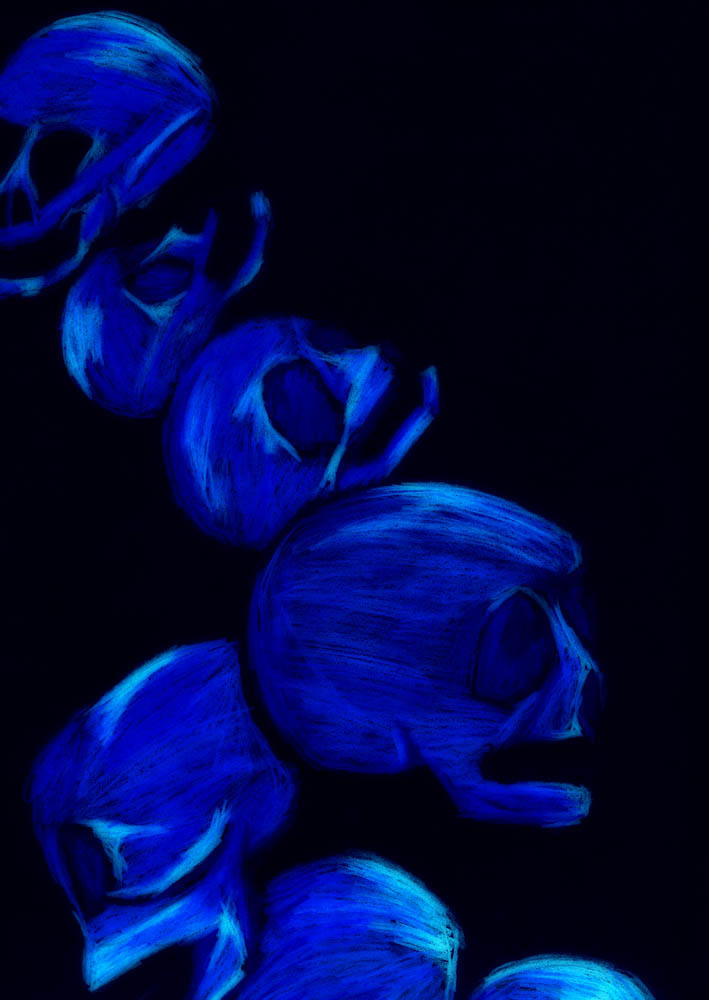 Dark blue skull study by abaddon36 on DeviantArt