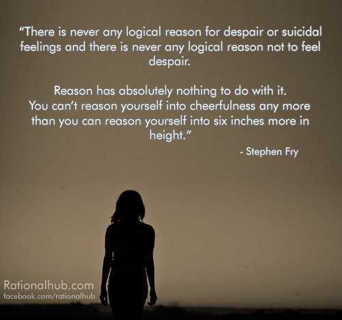 Stephen fry on depression and suicidal feelings..