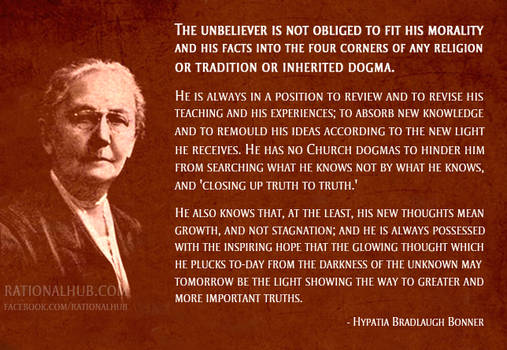 Hypatia Bradlaugh Bonner on  freethought..