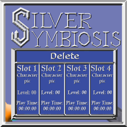 Silver Symbiosis title screen Delete menu mock by C-Hillman