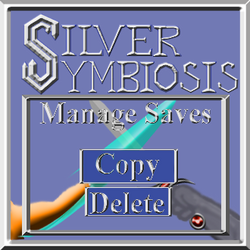 Silver Symbiosis title screen Manage Saves men by C-Hillman