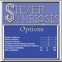 Silver Symbiosis title screen Options mock-up by C-Hillman