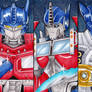 Three generations of Optimus Prime