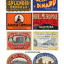 Authentic Vintage Hotel Labels - 7 Full Pages