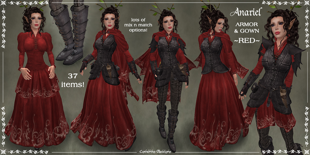 Anariel Armor + Gown Set -RED-