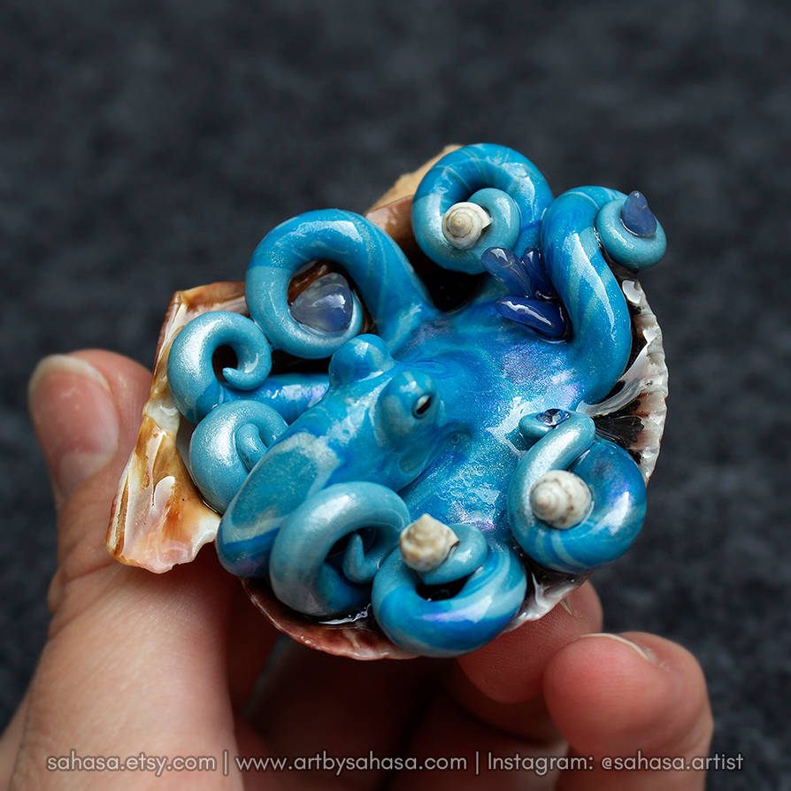 Shell Octupus Frame 2022 - Octopus in Shell Sculpture - LELA by artbysahasa on DeviantArt