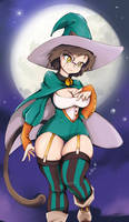 Minina in witch costume