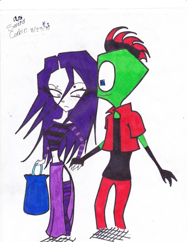 zim and tak holding hands