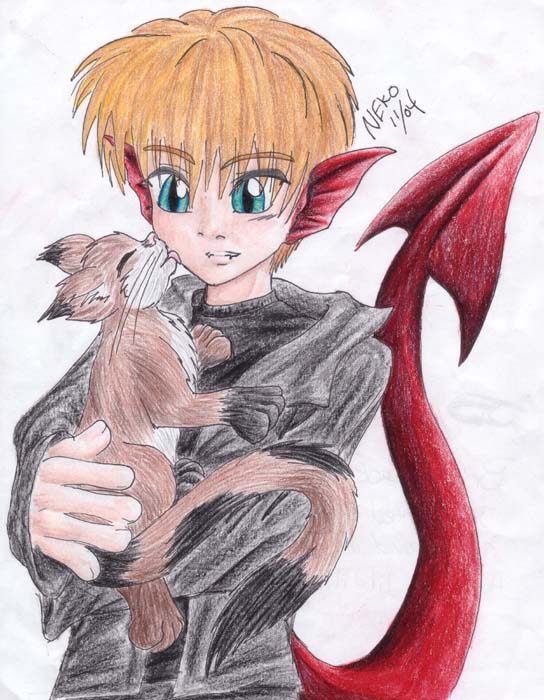 Dragon holding a kitty