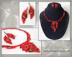 Coral jewelry set by Aqvatali