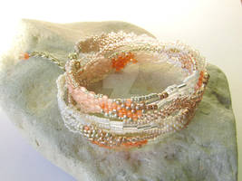 Peach Pink Freeform Bracelet by Aqvatali