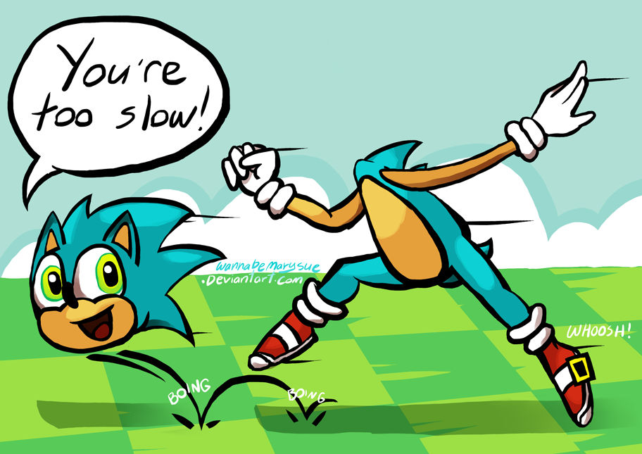 Sonic the hedgehog runs fast by wannabeMarysue on DeviantArt