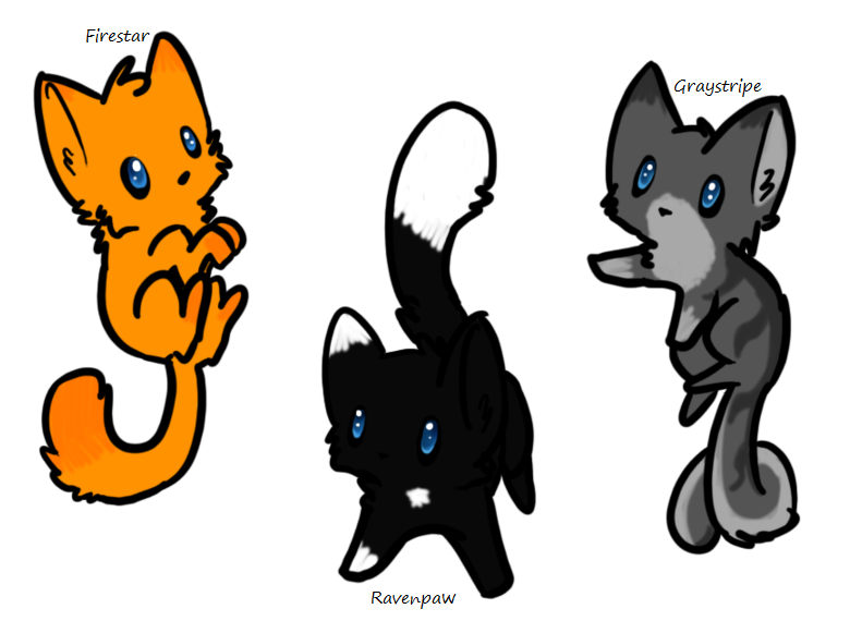 warrior cats firestar graystripe and ravenpaw