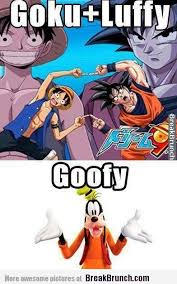 luffy + goku = goofy