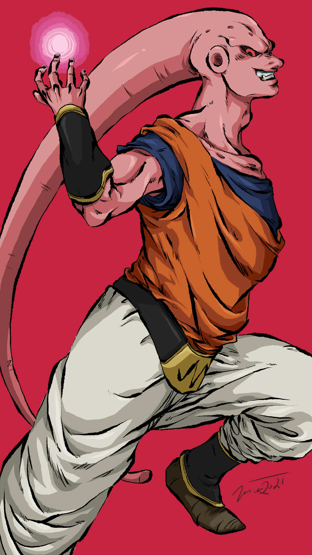 Majin Buu - Minimalistic Wallpaper DBS by PsyChamber on DeviantArt