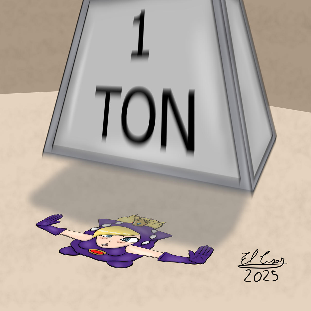 Flatuary day 3: Ton weigth - Wapeach by Elcesar18 on DeviantArt