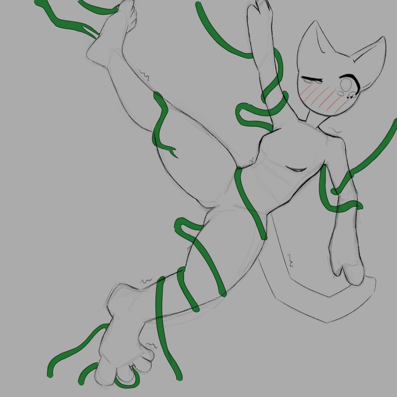 kitty tickled by vines