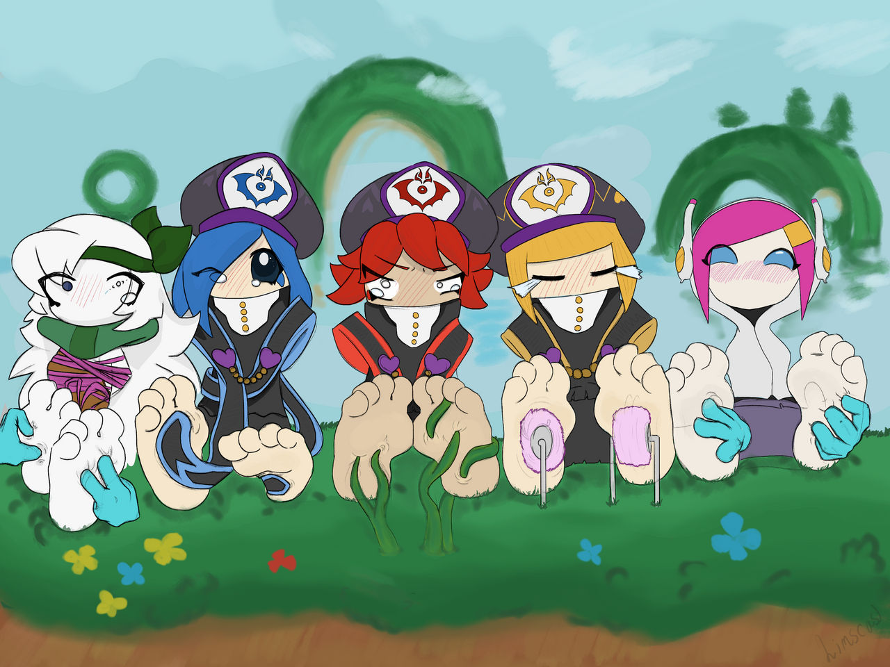 Commission: Kirby characters tickled! (Variant 1)