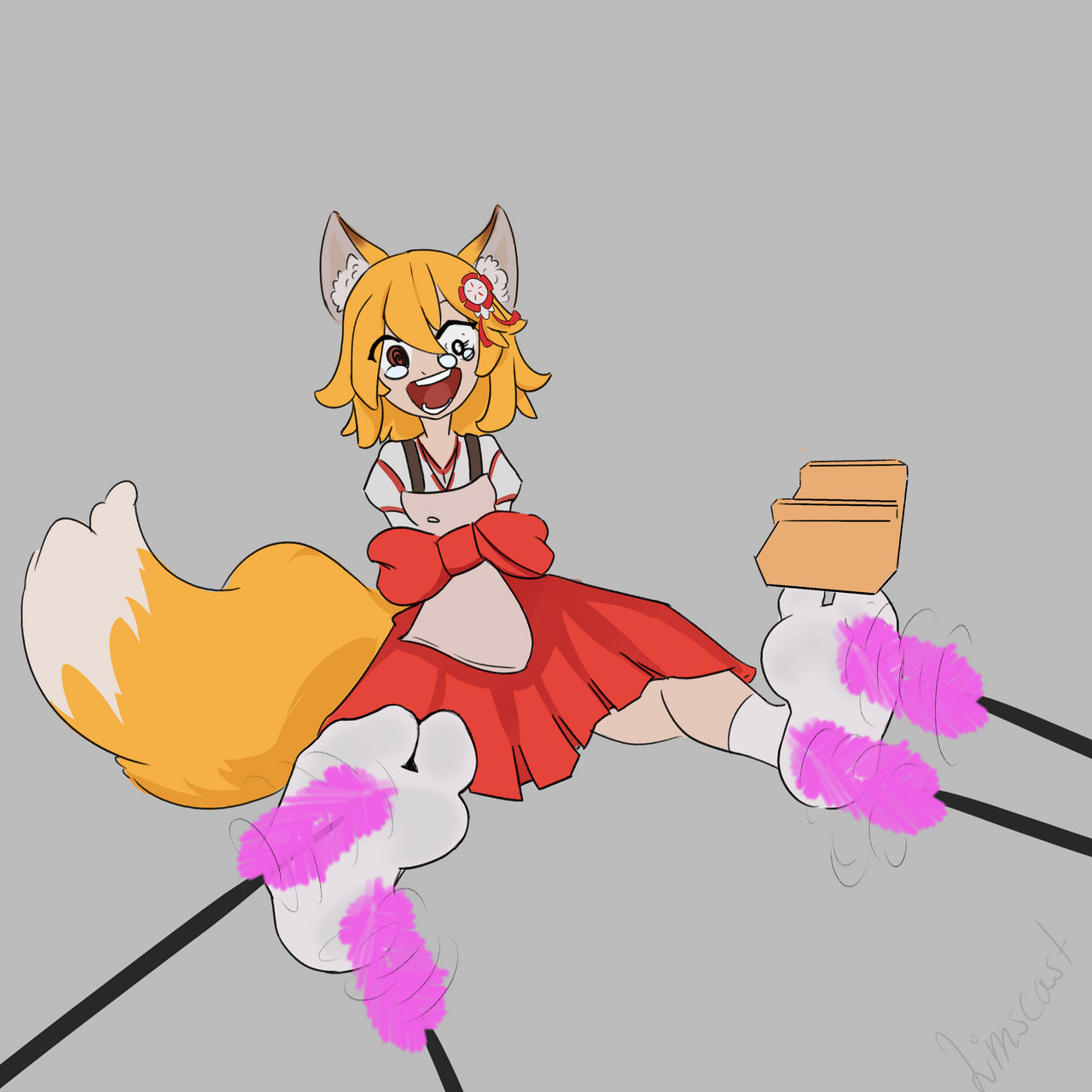 Tickling - Cleaning senko san's socks with brushes