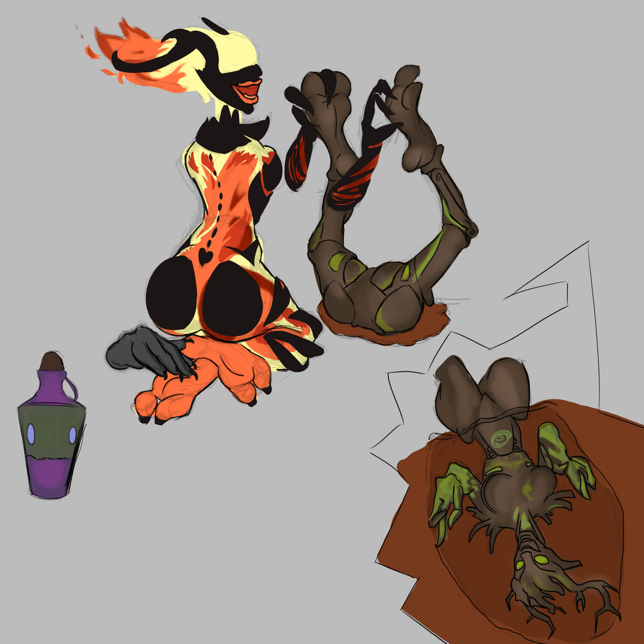 Im bored... Flame atronach and Spriggan tickled