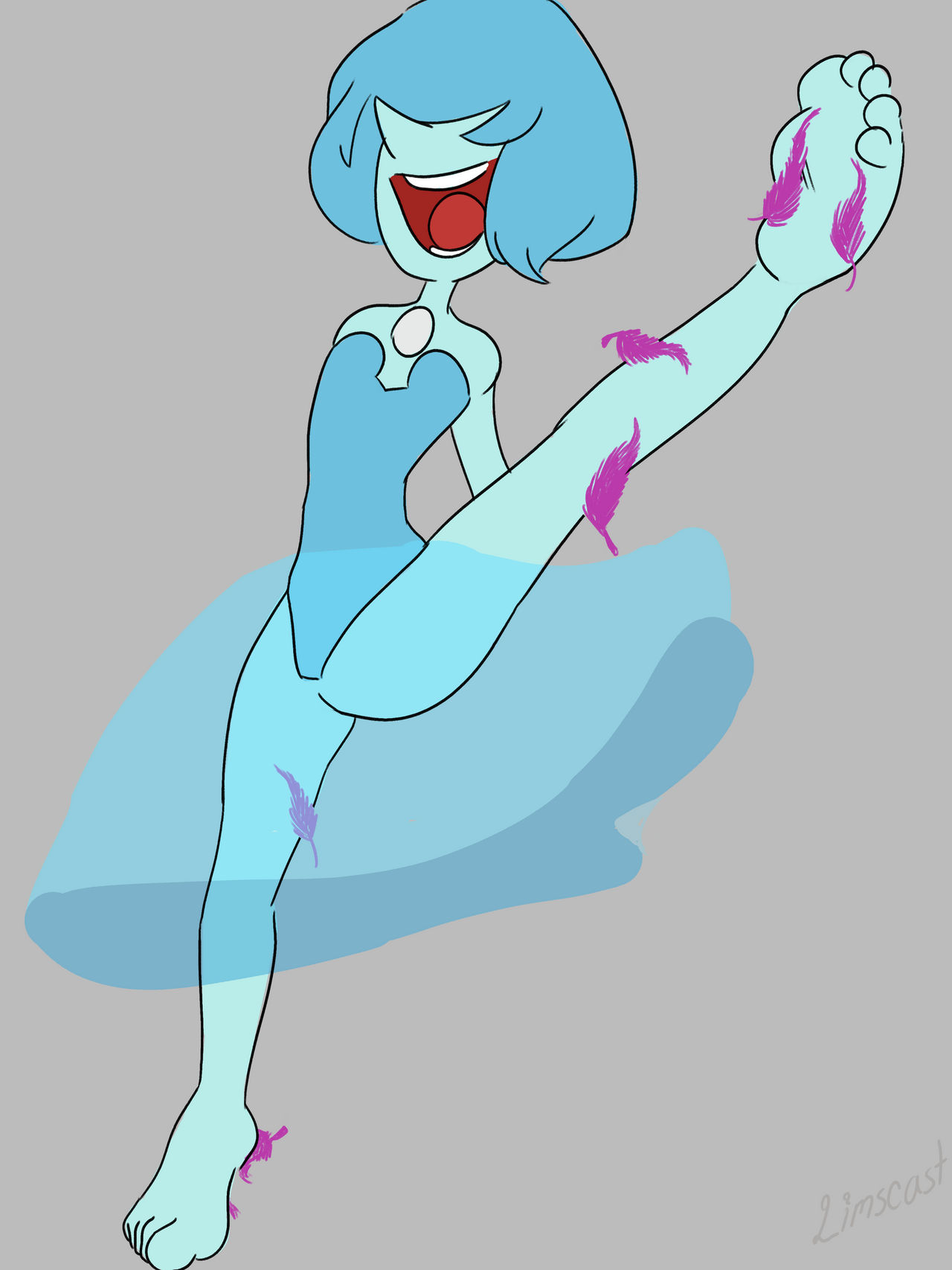 Blue pearl tickled