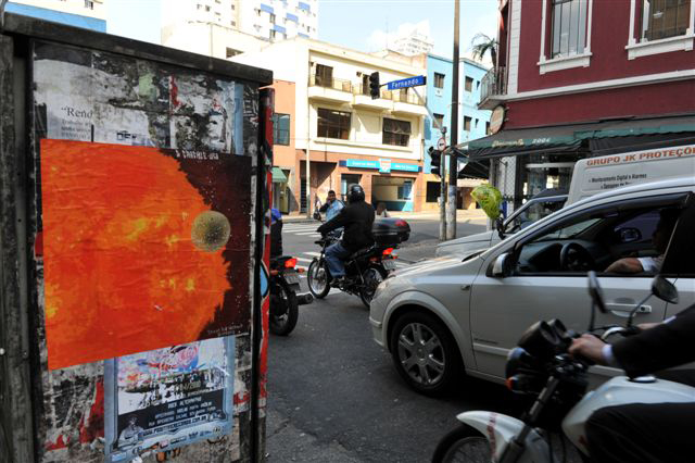 Sun Burst wheatpaste in Brazil