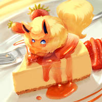 Dessert Series -- Flareon x Strawberry Cheesecake