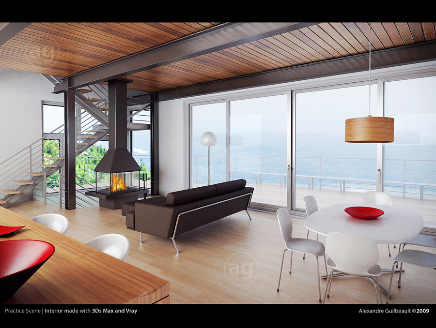 Living Room - 3D by AlexandreGuilbeault