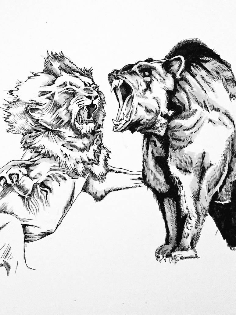 Тигр лев и медведь. Саблезубый тигр против Льва. Лев и медведь. Тату два Льва.