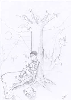 drawing under a tree