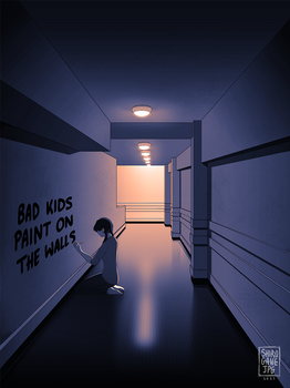 bad kids paint on the walls