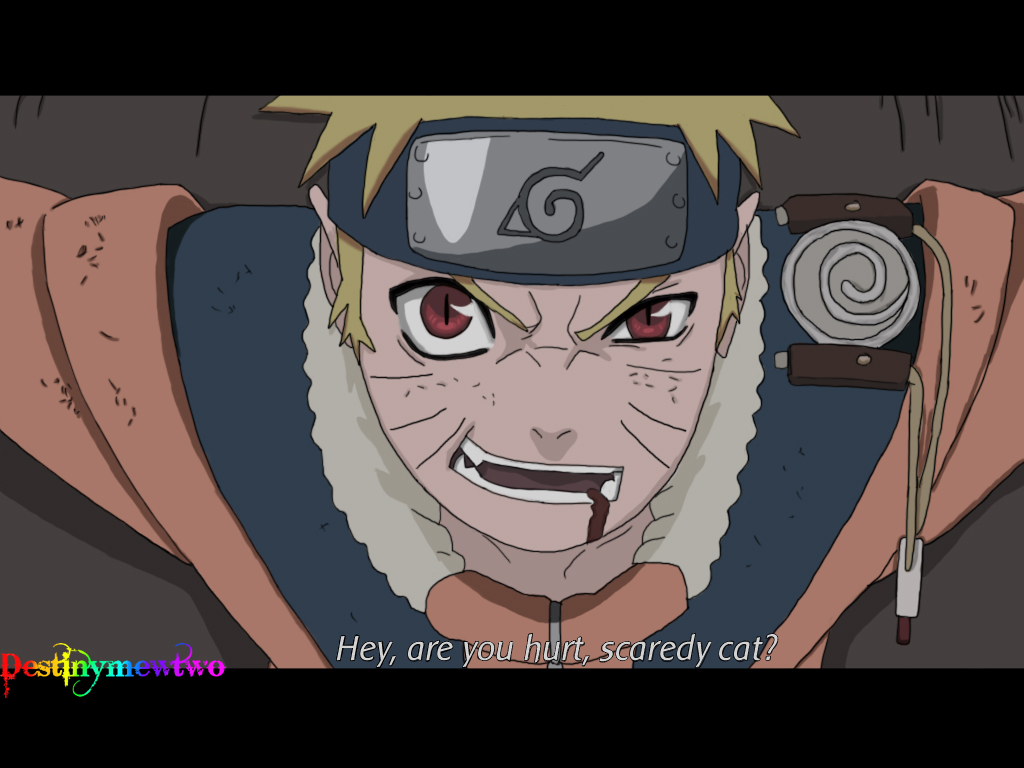 Como é que se diz isto em Japonês? are you hurt scaredy cat (naruto  scene)