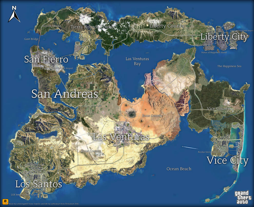 GTA VI: All Cities Map Idea by saifbeatsart on DeviantArt