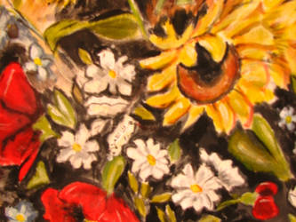 FLOWERS ON CANVAS