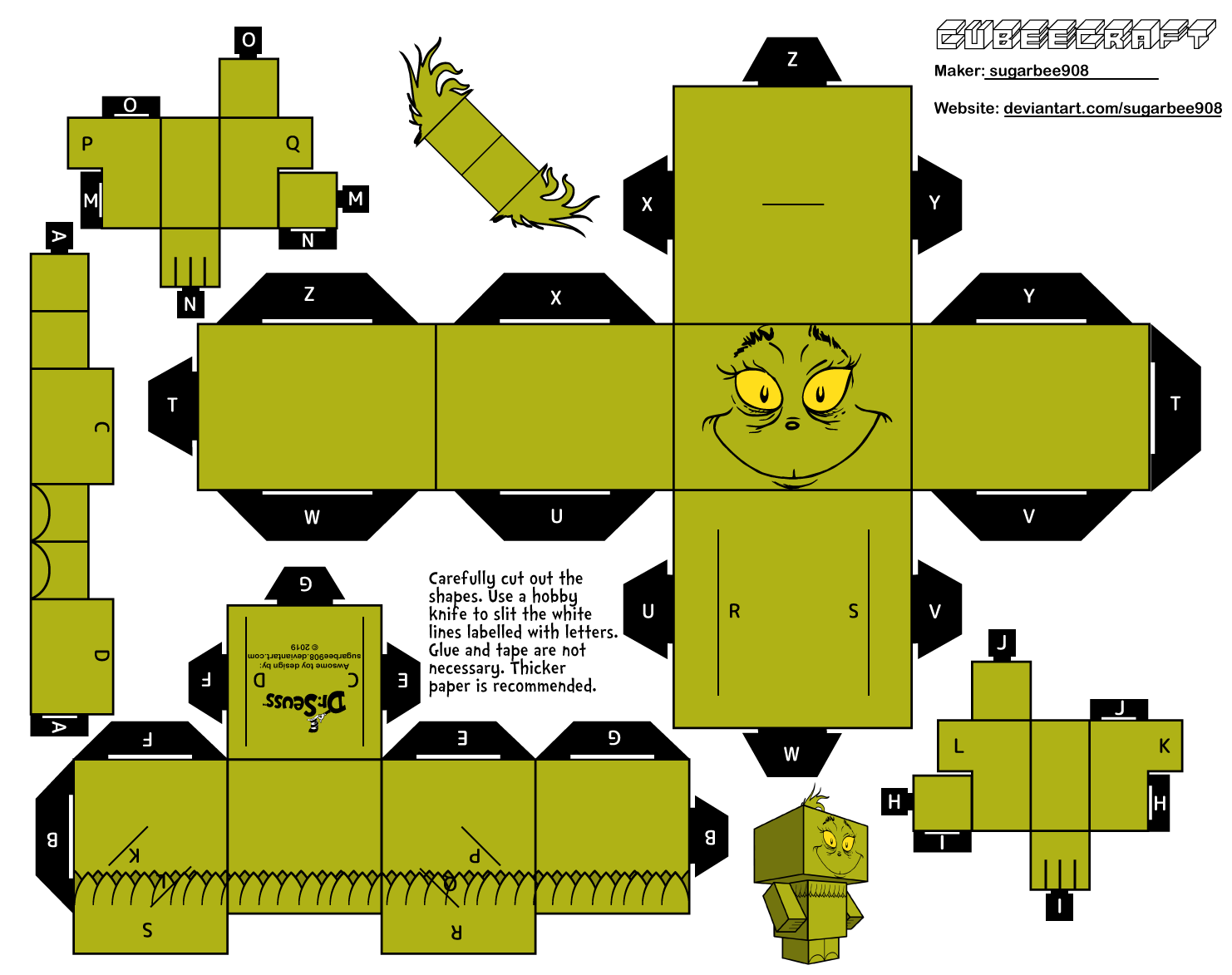 The Grinch (Book, normal) Cubeecraft by sugarbee908 on DeviantArt