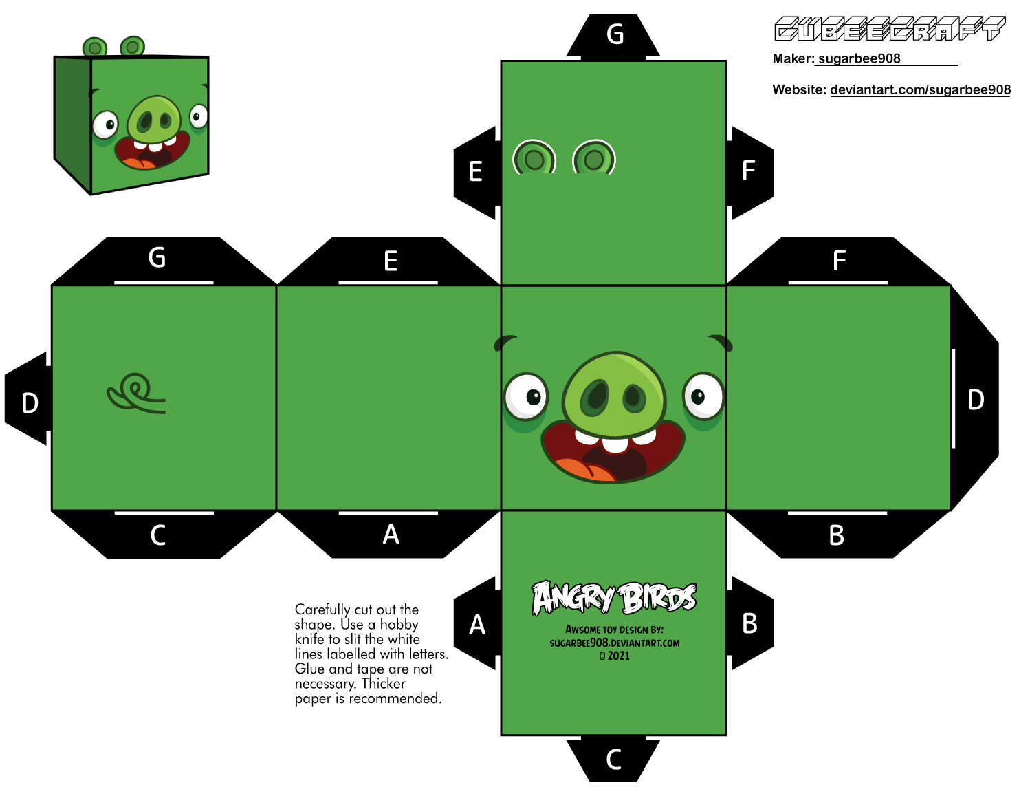 Pig Angry Birds SMILING Cubeecraft by sugarbee908 on DeviantArt