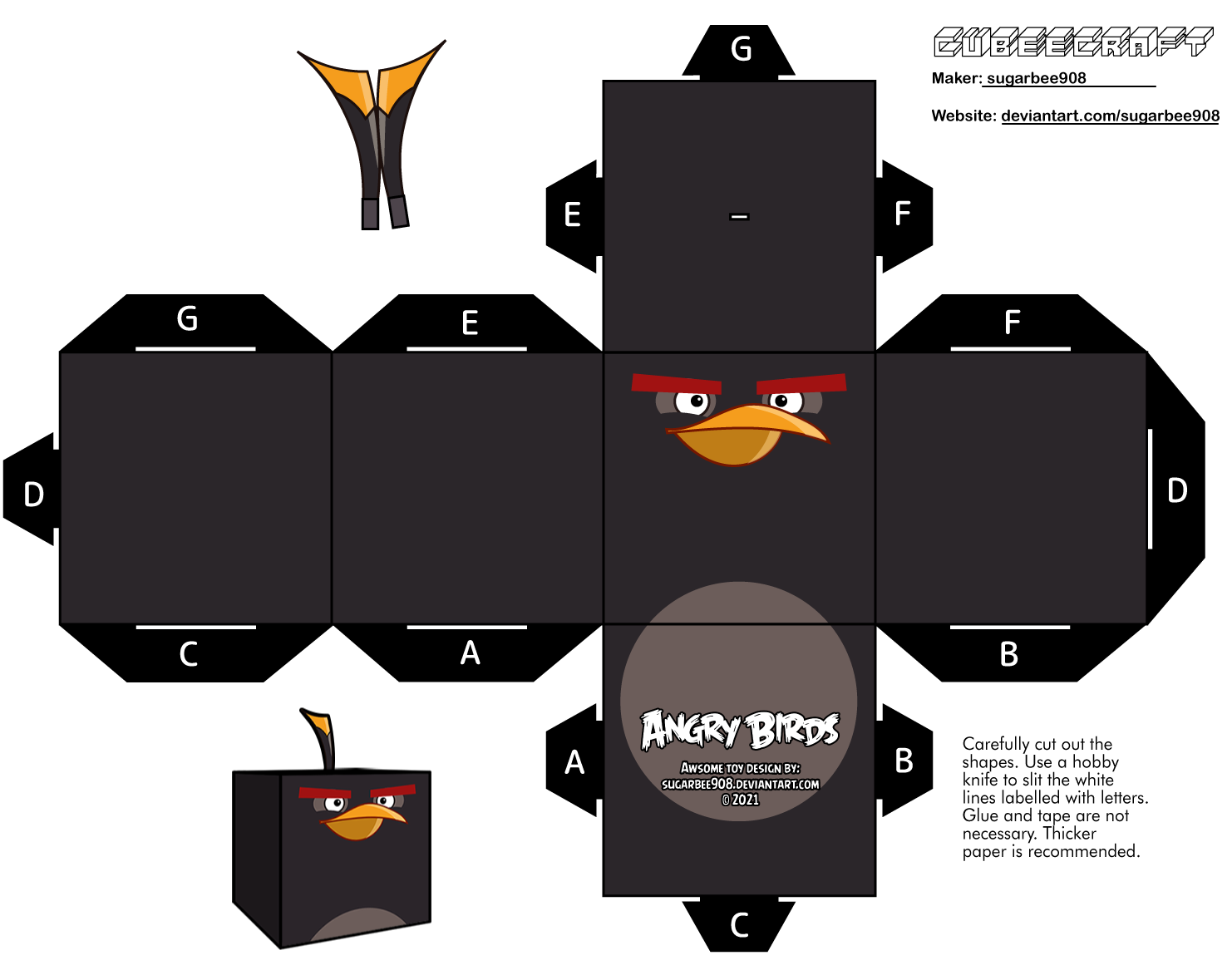 Black Bird (Angry Birds) Cubeecraft by sugarbee908 on DeviantArt
